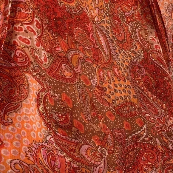 Raj Silk Scarf Orange/Pink - Picture 2 of 5